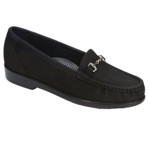 SAS Black with Silver Detail Suede Loafers | 7